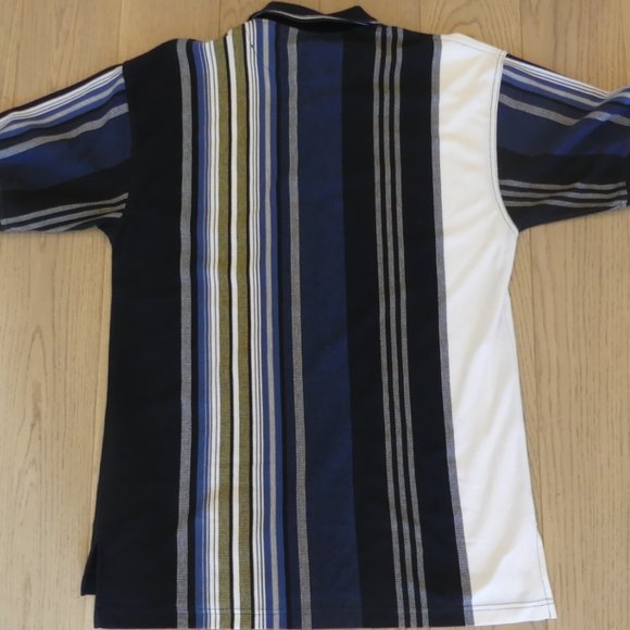 Knights Of Round Table Vintage Vertical Striped Medium Polo - Picture 4 of 4